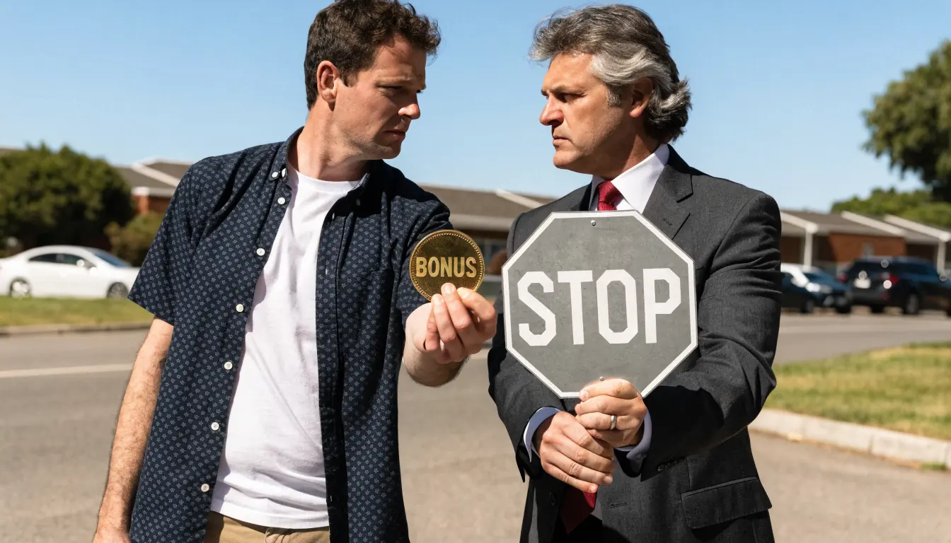 Gambler's bonus token stopped by legal officer.
